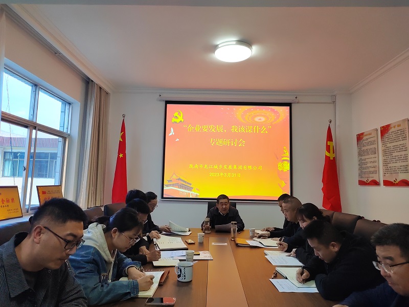 【“三抓三促”行動(dòng)進(jìn)行時(shí)】市龍江城鄉(xiāng)集團(tuán)開(kāi)展“隴南要發(fā)展，我該謀什么”——圍繞“加快集團(tuán)公司高質(zhì)量發(fā)展，我該謀什么”專題研討